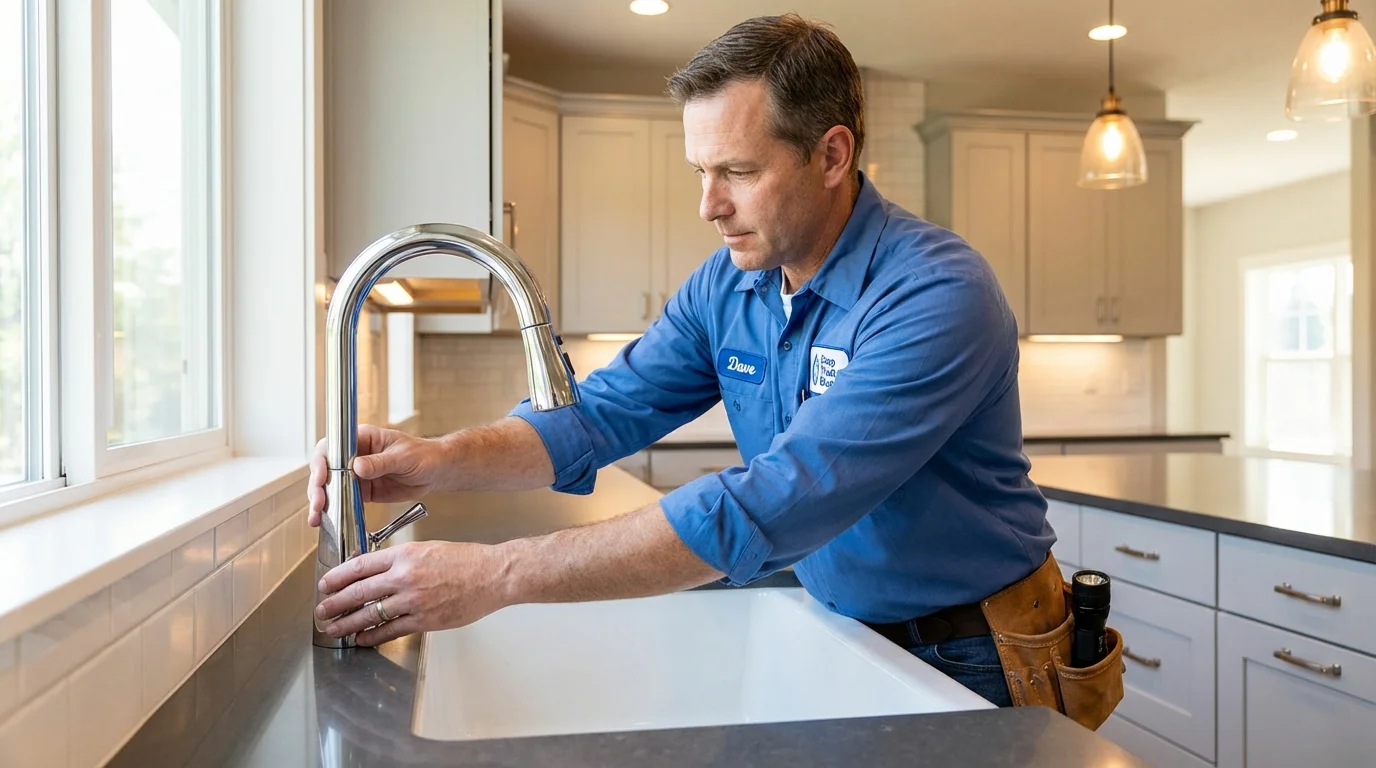 Kitchen faucet installation by Johns Plumbing LLC in Bothell