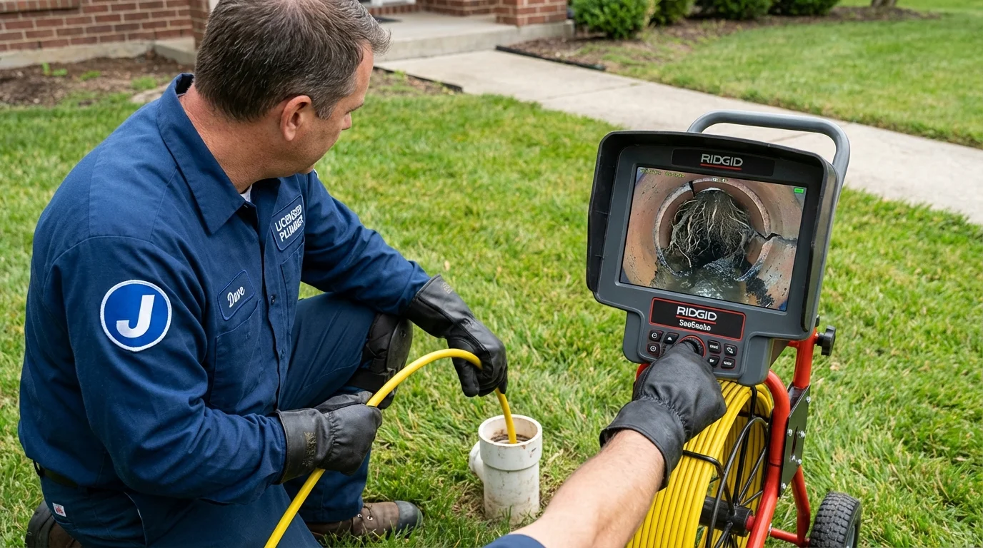 Sewer camera inspection being performed by Johns Plumbing LLC in Bothell
