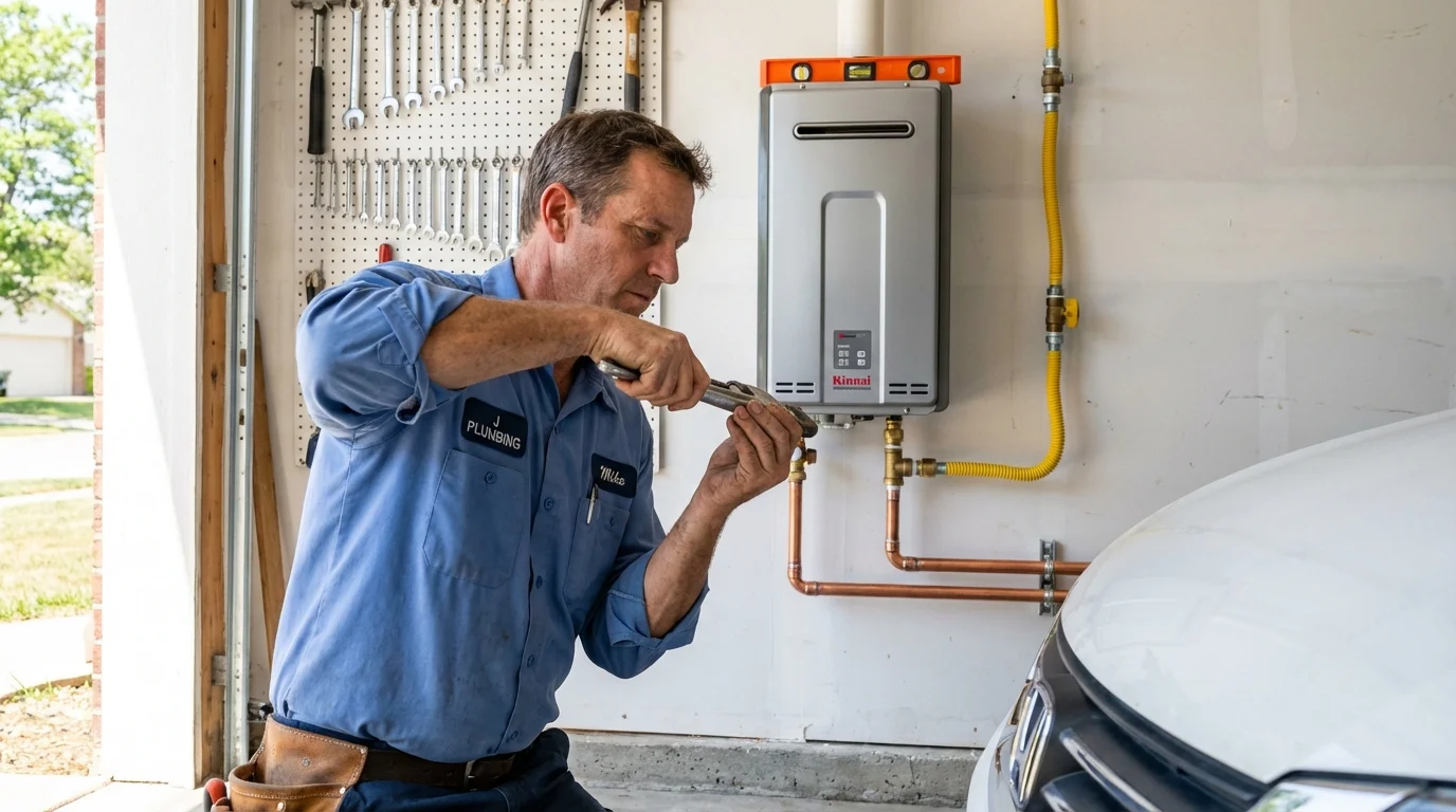 Tankless water heater installation by a Johns Plumbing LLC plumber in Bothell